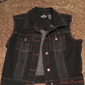 Harley Davidson denim vest